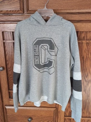 Moletom feminino Calumet Copper Kings hóquei cinza com capuz manga longa tamanho. GG - Imagem 1 de 3