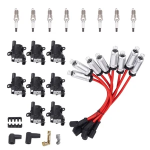 8x Ignition Coils w/ Iridium Spark Plugs & Wires For Chevy Silverado GMC 7873 - Picture 1 of 17