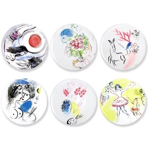Bernardaud Limoges France 27cm Art Plate – Marc Chagall Set of 6 NEW - Picture 1 of 19