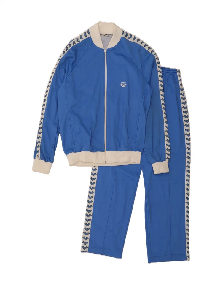 ARENA Mens Graphic Full Tracksuit Medium  Blue Colourblock Polyamide DS46 — 第 1/4 张图片