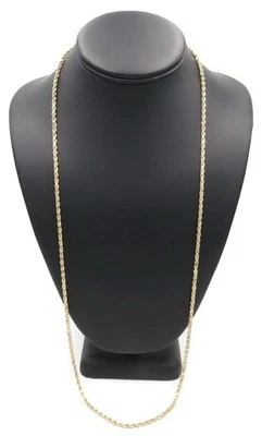 Heavy Classic 10KT Yellow Gold 2.6mm High Shine Rope Chain Necklace 30" 20.26g Foto 1 de 4