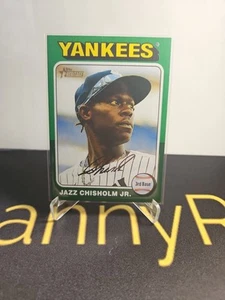 2024 Topps Heritage High Number-Jazz Chisholm Jr - Green Border-523 Yankees - Picture 1 of 2