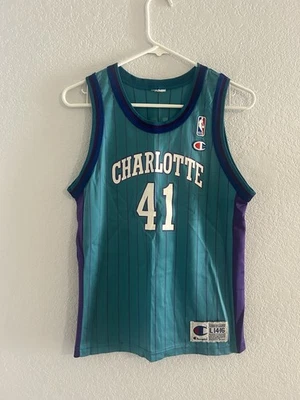 Camiseta Champion Charlotte Hornets Glen Rice # 41 niños jóvenes L14-16 años 90 vintage Foto 1 de 4