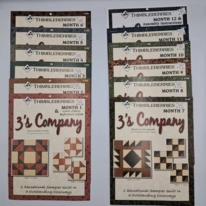 Thimbleberries Patterns 3's Company Blocks of the Month - Picture 1 of 3