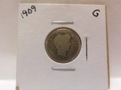 1909 Barber Liberty Dime Silver Coin - Image 1 of 2