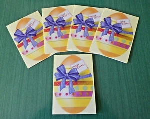 Package of 5 Cute EASTER EGG Greeting Cards w/Envelopes - 5.75" x 4" - NOS! - Picture 1 of 6