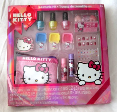 Hello Kitty косметический набор 28 изделий блеск для губ, бальзам для губ, нейл-арт, пилочка, и макияж новый - Изображение 1 из 2