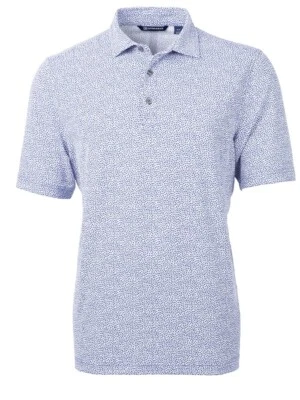 Cutter & Buck Golf Virtue Eco Pique Botanical Print Polo Purple XL - Image 1 of 2