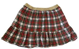 j crew crewcuts Kids Girls 100% cotton lined plaid ruffle Skirt M 8-9 - Picture 1 of 5