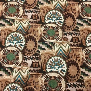 Woven Basket Plate Jar Vase Packed Kitchen  Sewing Quilting Fabric FQ - Picture 1 of 2