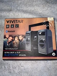 Vivitar VRT60018BT-CVS Bluetooth Speaker - Black New Open Box damaged box - Picture 1 of 8