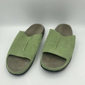 LL Bean Ladies Lt. Green Suede Slides Sandals Size 7.5 M Good Condition - Picture 1 of 7