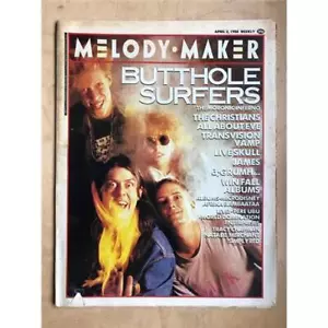 BUTTHOLE SURFERS MELODY MAKER MAGAZINE APRIL 2 1988 - BUTHOLE SURFERS COVER + F - Picture 1 of 1