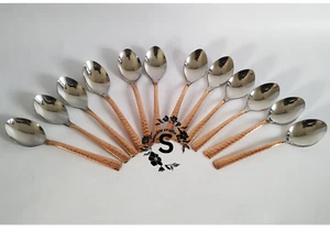 Pure Copper Stainless Steel Flatware Silverware 12 Piece Western Cutlery Set - Picture 1 of 5