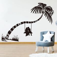 Large Wedding Palm Tree Wall Sticker Bedroom Room Couple Swing Beach Travel