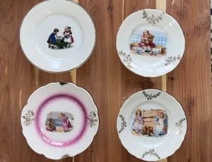 Antique Children's Plates - Set of 4 Made In Germany, 5” Four Styles - Picture 1 of 13