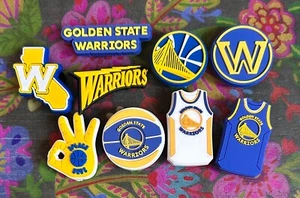 9 Pce Warriors Basketball Team Shoe Charms PVC Shoe Clog Decorations NEW - Picture 1 of 4