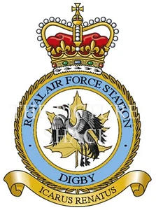 RAF STATION BADGE ON A METAL SIGN 5 x 7 INCHES. RAF DIGBY - Picture 1 of 1