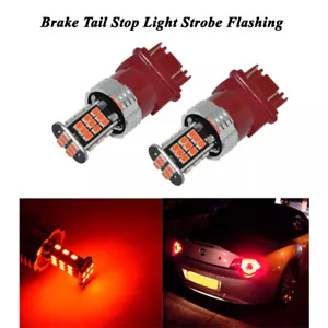 2x 3157 3057 30-SMD 3030 luces traseras intermitentes freno estroboscópico bombillas LED color rojo - Imagen 1 de 2