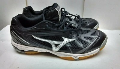 Zapatillas deportivas Mizuno negras plateadas sintéticas con cordones para correr para mujer 9M 40 Foto 1 de 4