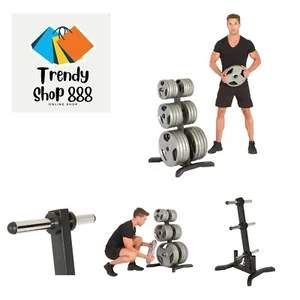 Olympic Weight Tree - Heavy-Duty Bumper Plate Rack for Home Gym - Chrome Stor... - Picture 1 of 5