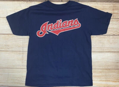 MLB Majestic Cleveland Indians T Shirt Youth Size Large - Image 1 of 4
