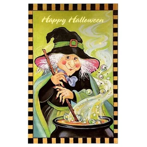 Linda Tarjeta HAPPY HALLOWEEN, Poema Divertido de Bruja por Gallant Greetings + Sobre - Imagen 1 de 4