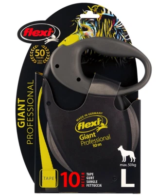 FLEXI Giant Professional L Gurt Rollleine 10 m schwarz neon-gelb NEU - Bild 1 von 4