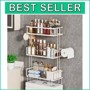 Vintage 3-Tier Floating Shelf - Space-Saving Over Toilet Storage Solution - Picture 1 of 10