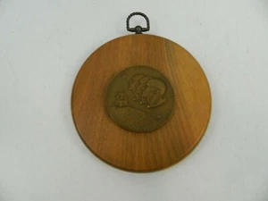 Apollo 11 Commemorative Medal Mounted on Wood Plaque - Picture 1 of 6