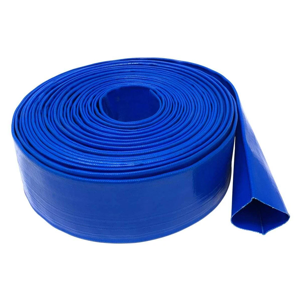 Manguera de descarga plana de PVC Gloxco 4" ID Blue Lay, 100' de longitud Foto 1 de 1