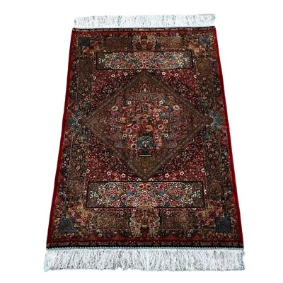 Alfombra de seda de bambú de lujo mandala colgante de pared decoración del hogar alfombra 118x80 cm Foto 1 de 4