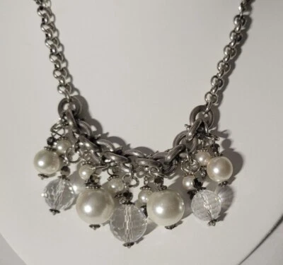 Collar Brighton BAUBLE BATH PEARL Plata Mega Bolas Transparentes, Nuevo sin Etiquetas Foto 1 de 4
