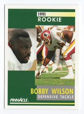 1991 Pinnacle 313 Bobby Wilson RC Rookie Washington Redskins Card - Image 1 of 2