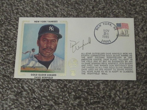 Dave Winfield NY Yankees Signed 3 x 6 S Rini Z Silk Cachet Auto FDC ...