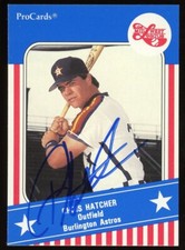 1991 Burlington Astros CHRIS HATCHER Signed Card autograph AUTO ROYALS astros