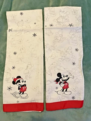 Pottery barn Disney Mickey Mouse hand towel Kitchen holiday Christmas SET 2🌈  , - Image 1 of 4