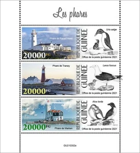 Guinea 2021 MNH Lighthouses Stamps Fanad Head Lighthouse Gulls Birds 3v M/S - Picture 1 of 1
