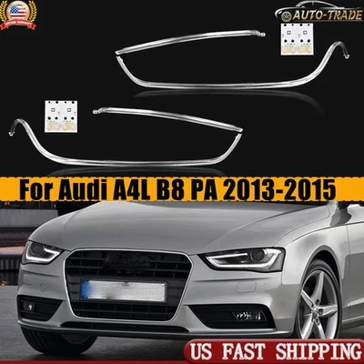 Pair For Audi A4 2013-2015 DRL Headlight Guide Plate Daytime Running Tube Bar Foto 1 de 4