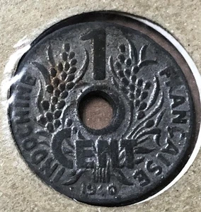 Französisch Indochina 1 Cent Zink Münze 1940 - Bild 1 von 2
