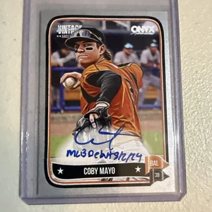 2024 Onyx Vintage Extended #2/10 Silver Coby Mayo Inscription "MLB Debut" Auto - Picture 1 of 4
