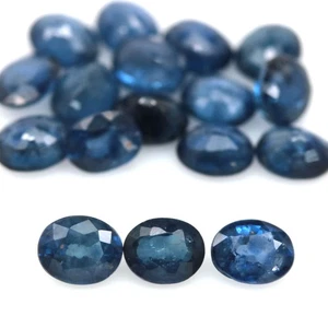 7.76 CT. Heated 17Pcs Blue Sapphire Madagascar Oval - Picture 1 of 4