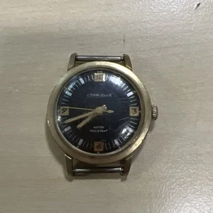 Vintage Bulova Caravelle men's manual wind watch 11DP Black dial 1975 Runs - Picture 1 of 2