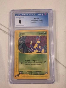 Pokemon Expedition Common Ekans 108/165 CGC 9 Mint Graded Card psa bgs - Picture 1 of 2