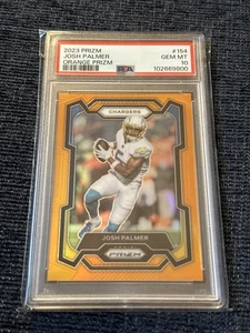 Josh Palmer 2023 Prizm #154 Orange Prizm 236/249 PSA 10 GEM MT-Caricabatterie/Fatture - Foto 1 di 3