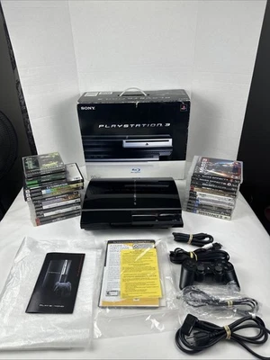 Playstation 3 60GB Backwards Compatible Matching Serial Complete In Box 21 Games - Image 1 of 4