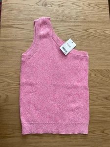Next Pink One Shoulder Knitted Top, Medium, New £20 - Picture 1 of 12