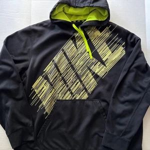 Sudadera con Capucha Nike Para Hombre Ajuste Térmico Negro Amarillo Logo Pullover Sudadera Talla 2XL - Imagen 1 de 5