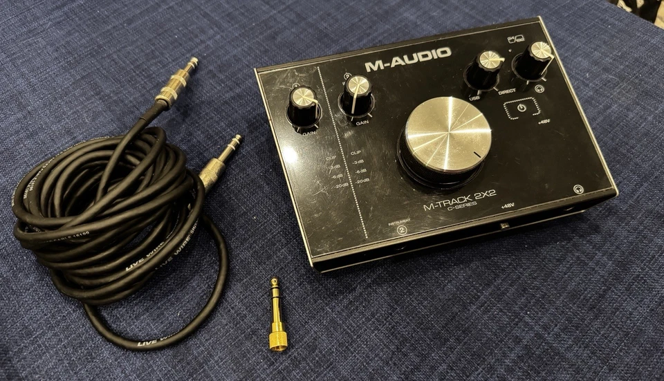 M-Audio M-Track 2X2 C-Series USB Audio Interface Live Wire Cable & Gold Adapter - Image 1 of 3