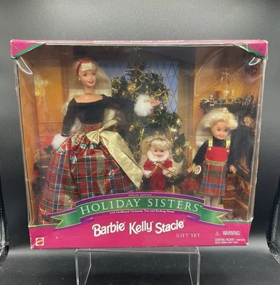 BARBIE KELLY STACIE Holiday Sisters Gift Set -Special Edition 1998 Dolls  #19809 - Image 1 of 4